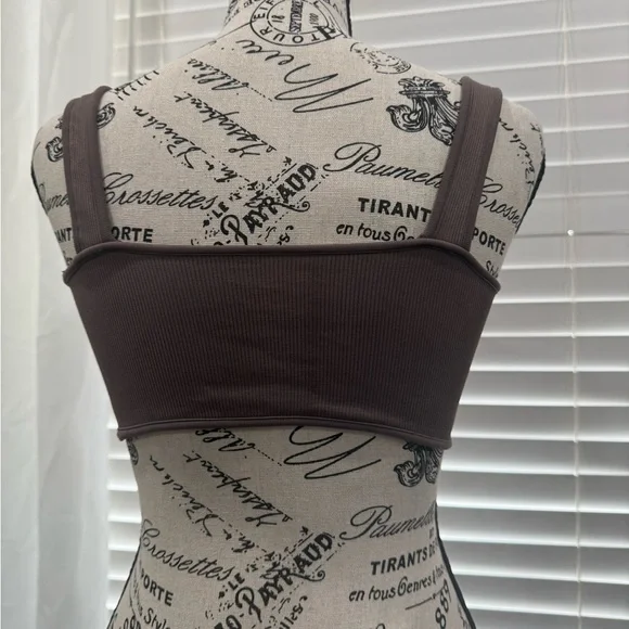 SET Active Chocolate Ribbed Bralette - Picture 2 of 3